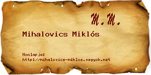 Mihalovics Miklós névjegykártya